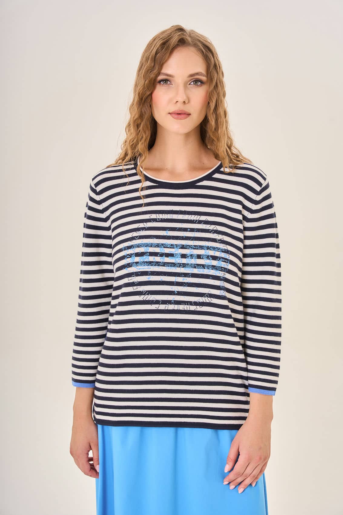ДЖЕМПЕР STERN с хлопком и фактурной вязкой, рукав 3/4