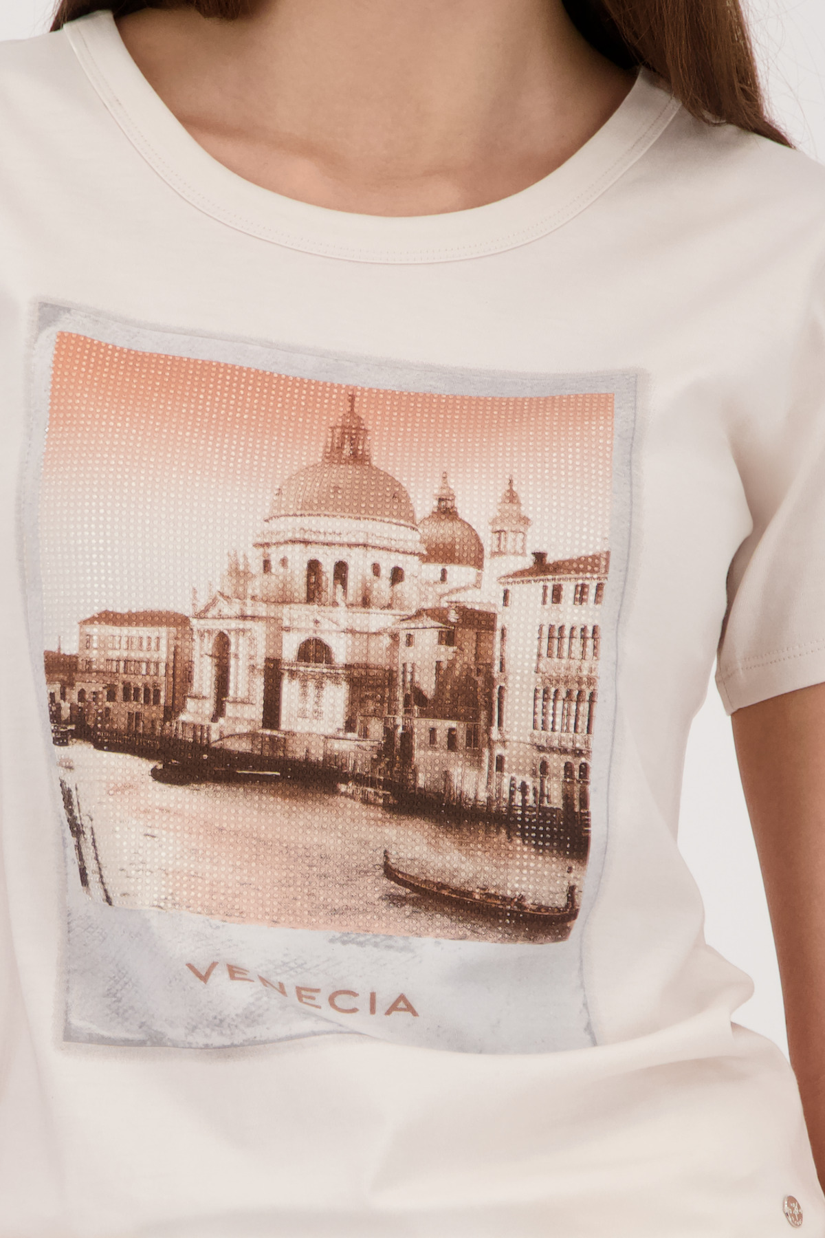ФУТБОЛКА MONARI с декоративным принтом Venezia и мерцанием
