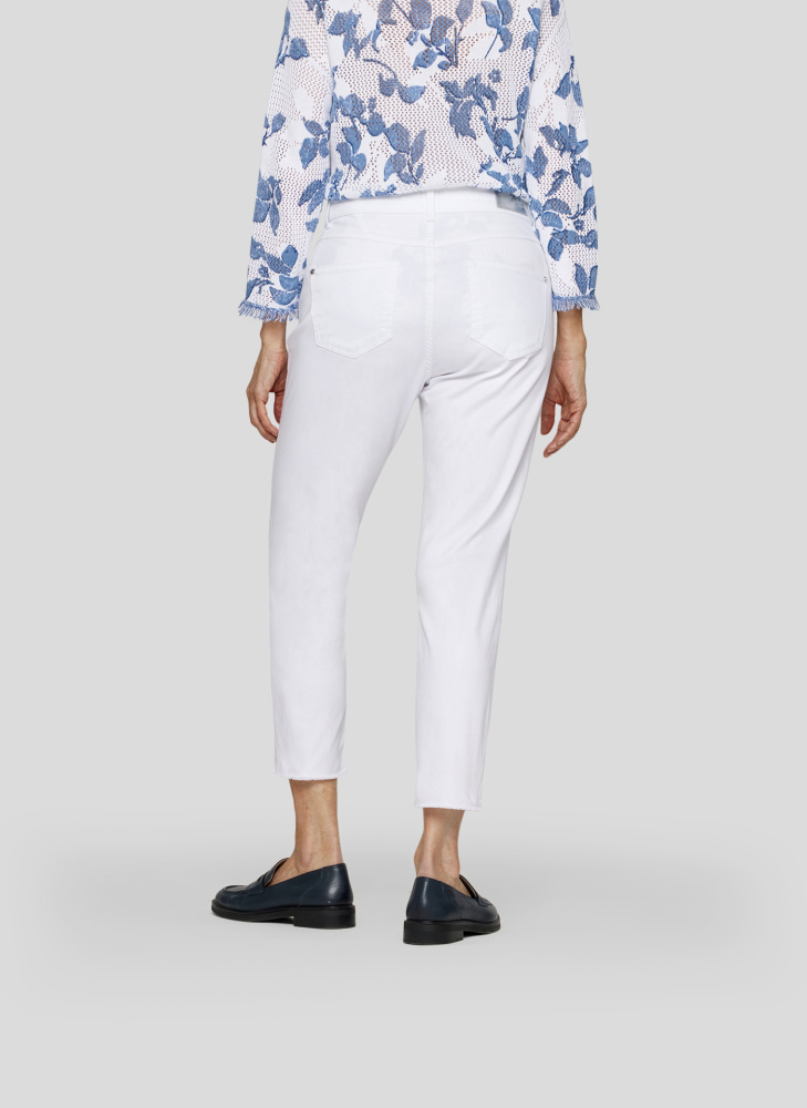 БРЮКИ ДЖИНС RABE зауженный укороченный силуэт с декоративными потертостями